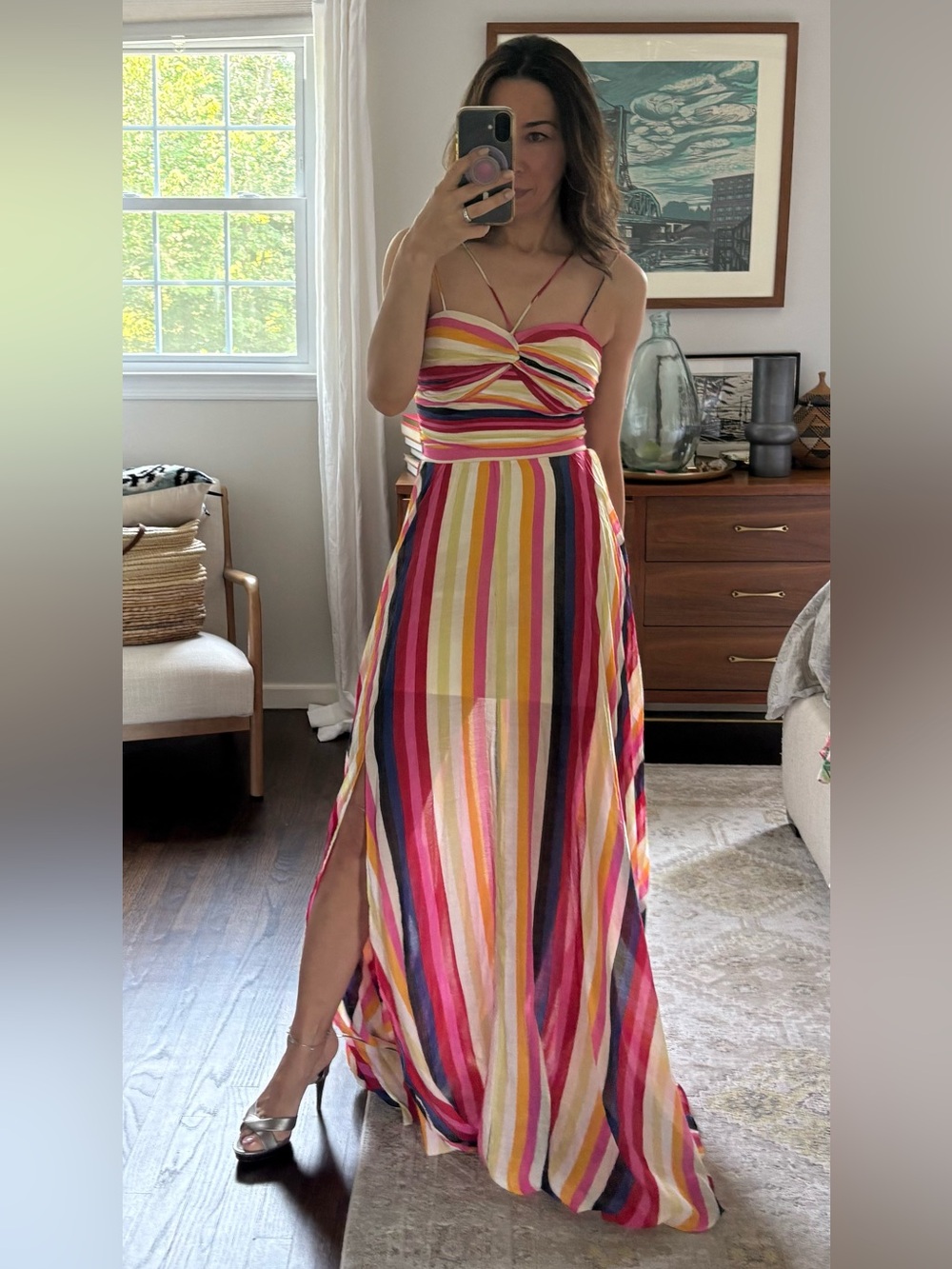 Luxxel Multi Stripe Maxi Dress